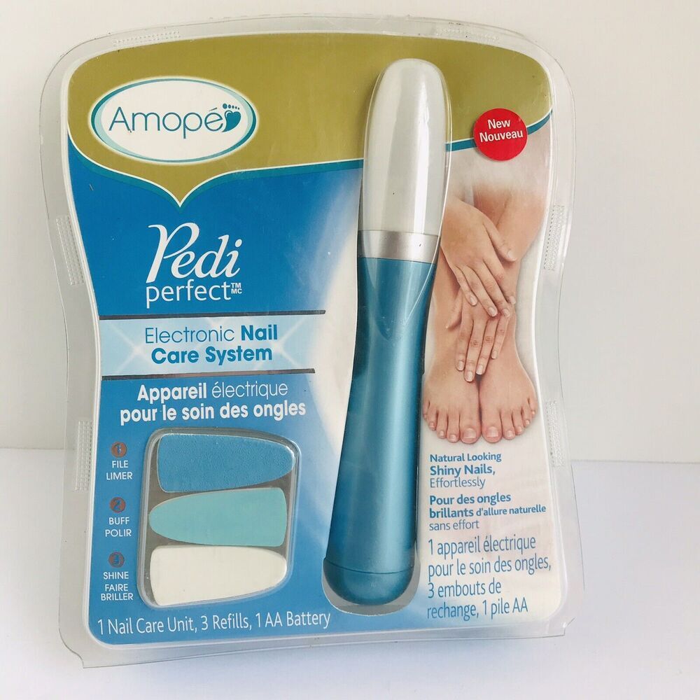 NEW AMOPE -PEDI PERFECT NAIL ELECTRONIC CARE SYSTEM WITH 3 REFILLS